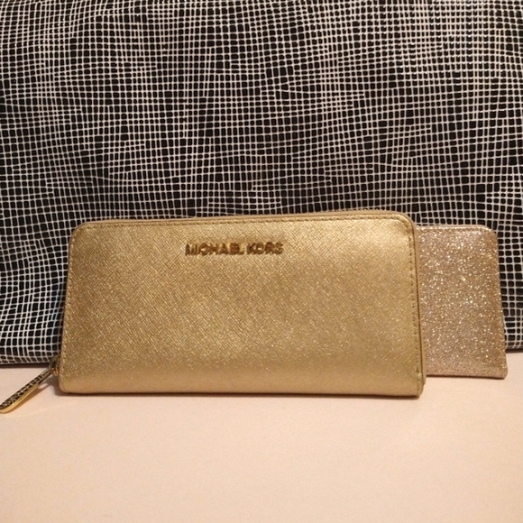 MICHAEL Michael Kors Handbags - M.K Golden metallic Leather Wallet